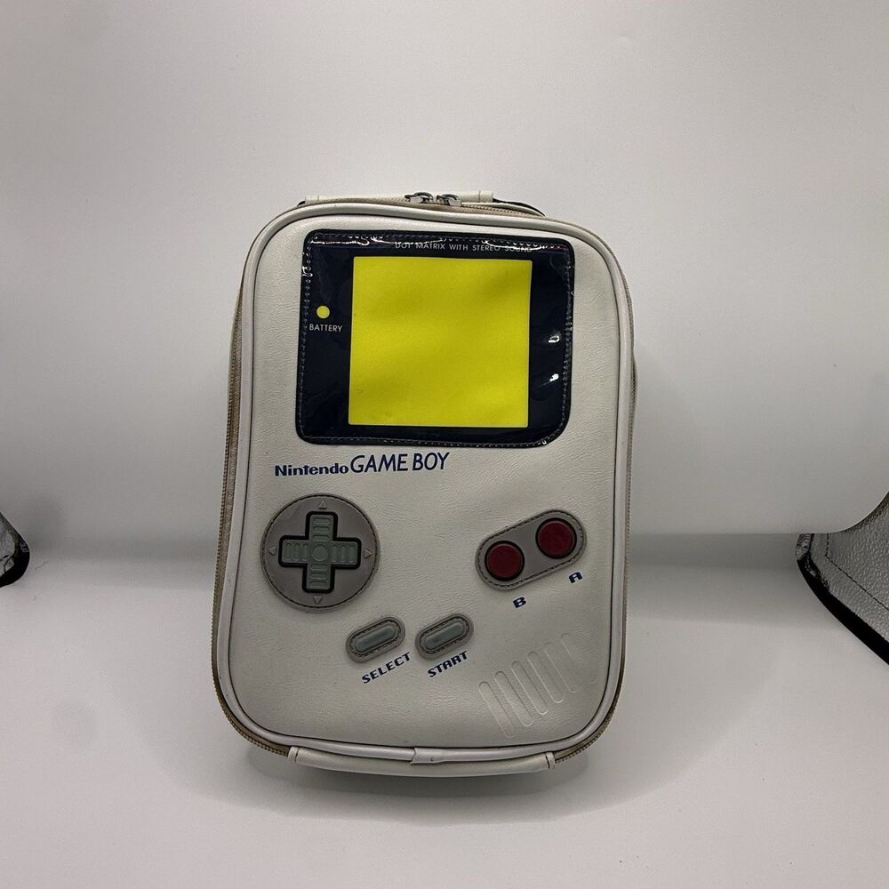 Nintendo Game Boy White Tote Bag Small Lunch Cooler Vintage Retro Console Design
